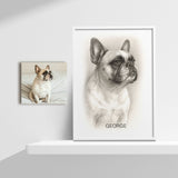 Personalised Black & White Pencil Sketch Dog and Pet Print