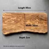 Rustic Olive Wood Serving/Charcuterie Board - Length 50cm