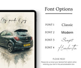 Personalised Car Watercolour Art Print