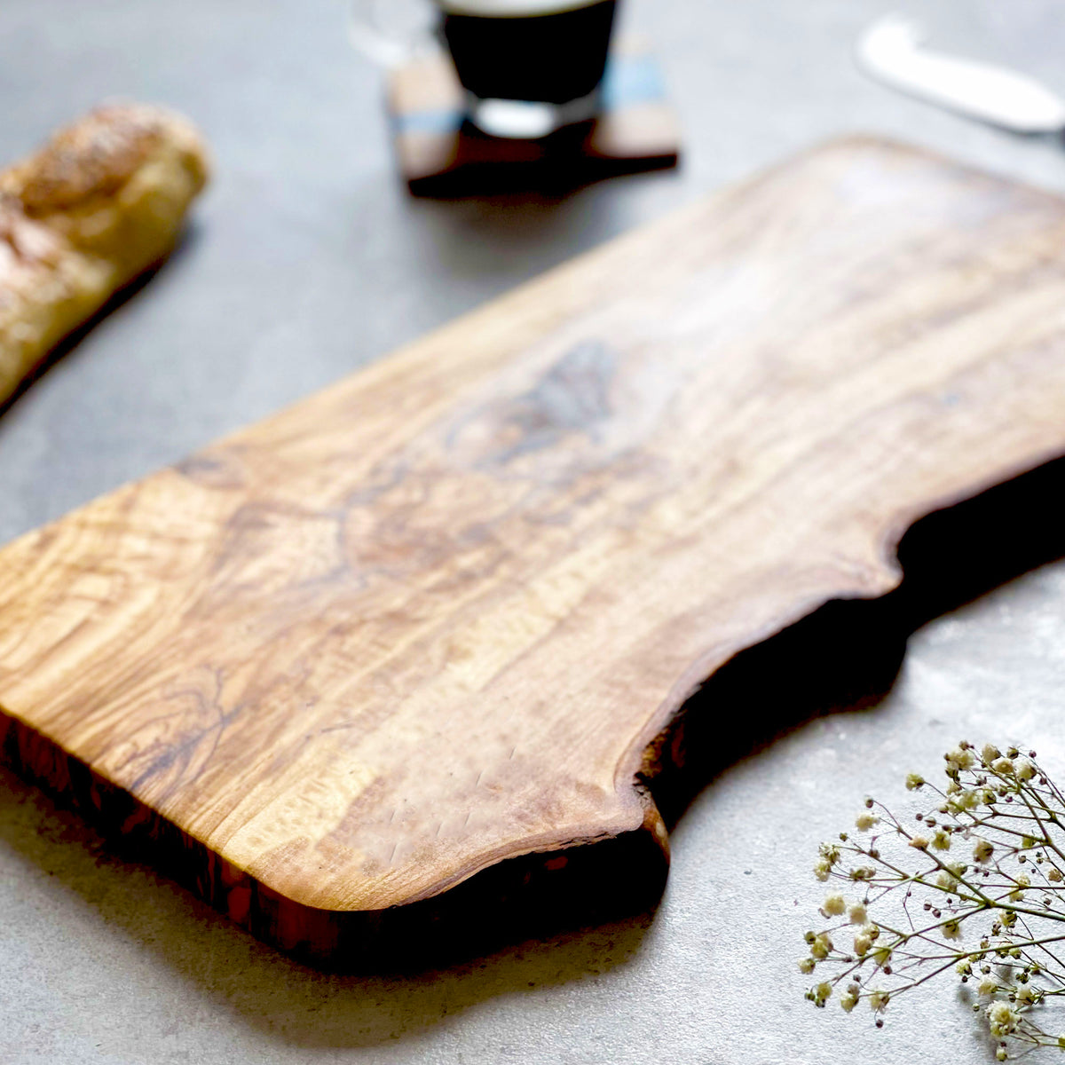 large olive wood serving board