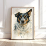 Personalised Watercolour Illustration Style Dog, Horse and Pet Portrait