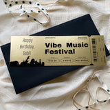 Personalised Metallic Gold Festival / Concert Invite Gift