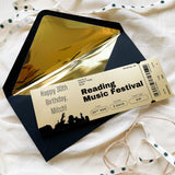 Personalised Metallic Gold Festival / Concert Invite Gift