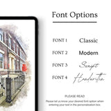 Personalised Watercolour Home Portrait Art Print