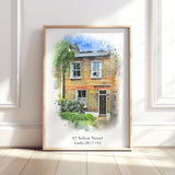 Personalised Watercolour Home Portrait Art Print