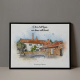Personalised Watercolour Art Portrait of 'Where it all Began'