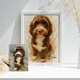 Personalised Watercolour Illustration Style Dog, Horse and Pet Portrait