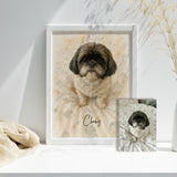 Personalised Watercolour Illustration Style Dog, Horse and Pet Portrait