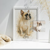 Personalised Watercolour Illustration Style Dog, Horse and Pet Portrait