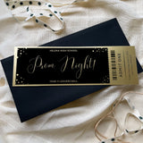 Personalised Metallic Gold Prom / Ball Ticket Invite