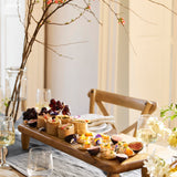 Large Raised Teak Serving Board - GardenTrading