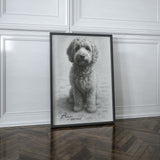 Personalised Black & White Pencil Sketch Dog and Pet Print