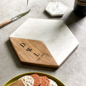 Personalised Hexagonal Serving Platter with Initials