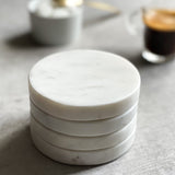 Set of 4 Grey Marble Round Coasters