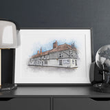 Personalised Custom Watercolour Art Print of your Cafe