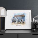 Personalised Custom Watercolour Art Print of your Cafe