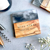 Personalised Premium Italian Olive Wood Drinks Coaster