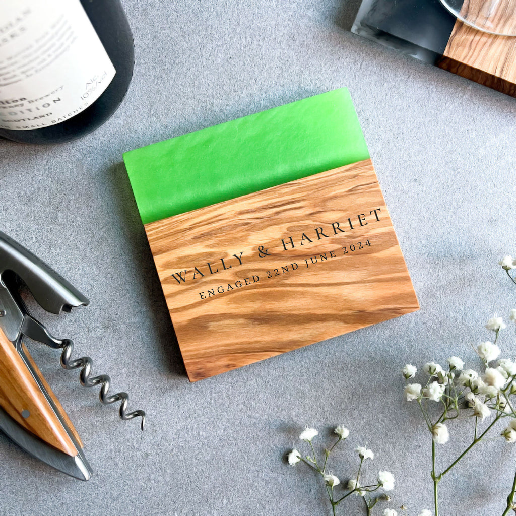Personalised Olive Wood Drinks Coaster