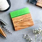 Personalised Olive Wood Drinks Coaster