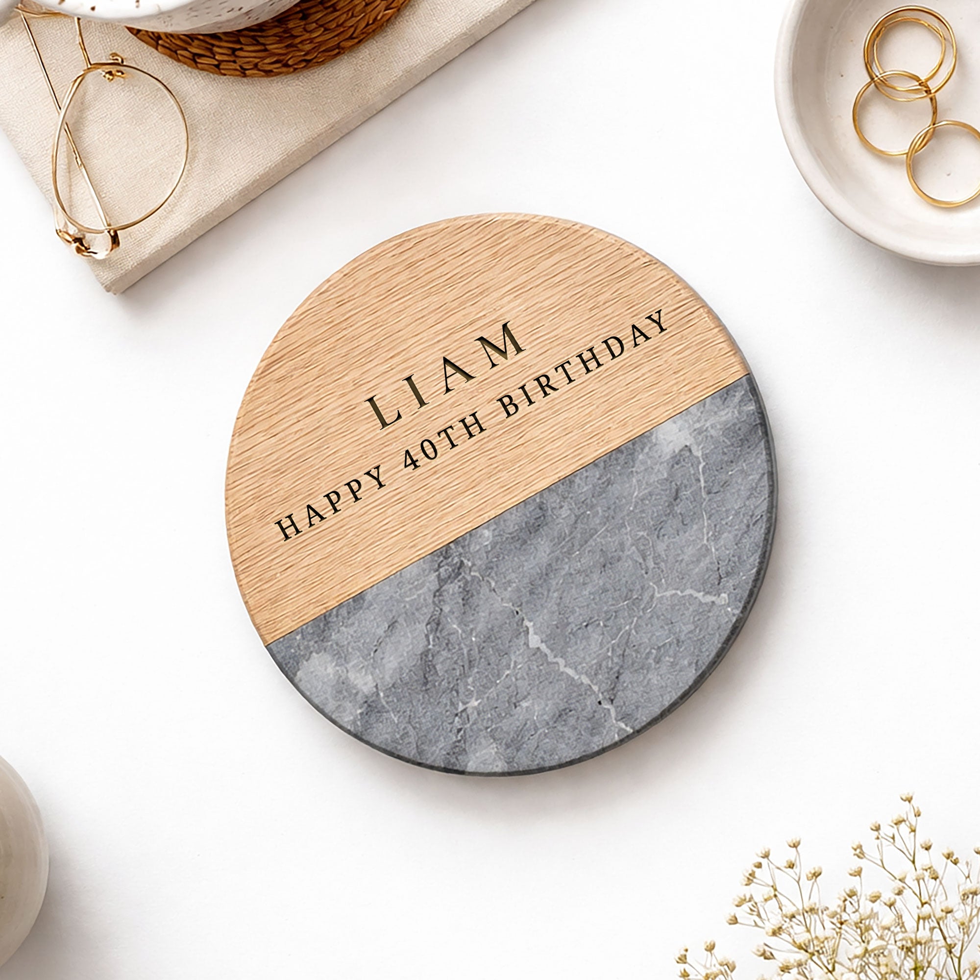 Personalised Engraved Marble Coaster
