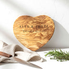 Personalised Heart Shaped Olive Wood Cheese Board