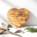 Personalised Heart Shaped Olive Wood Cheese Board