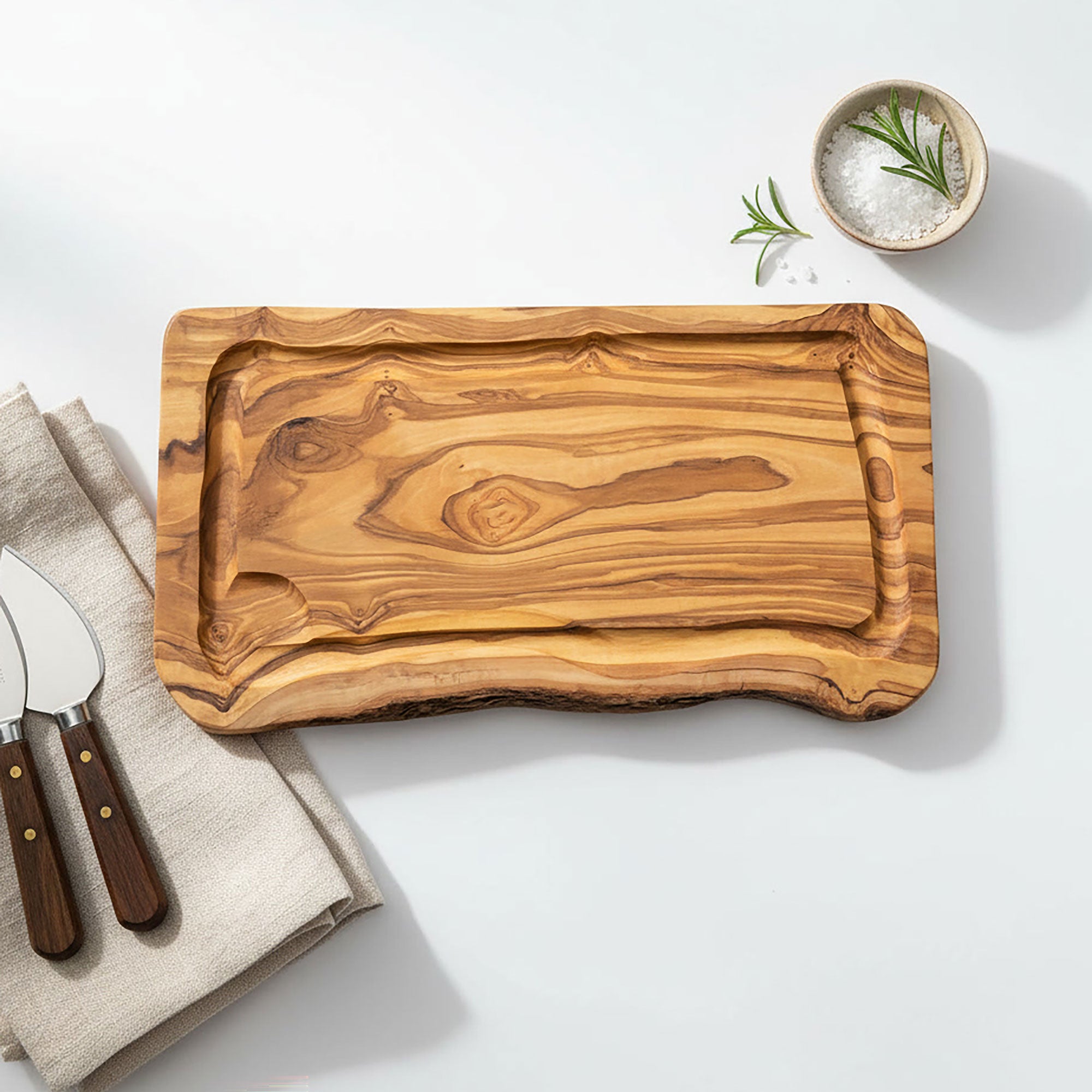 Olive Wood Cutting Board with Jus Groove