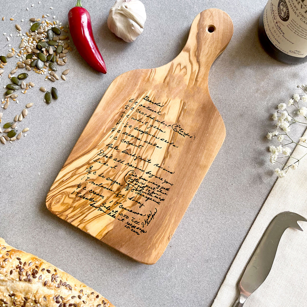 Engraved Handwritten Family Recipe Board
