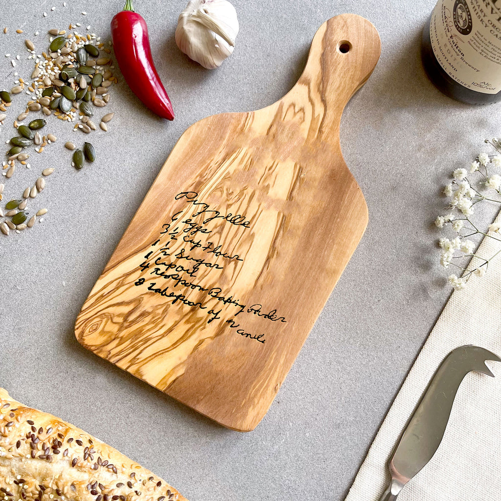 Engraved Handwritten Family Recipe Board