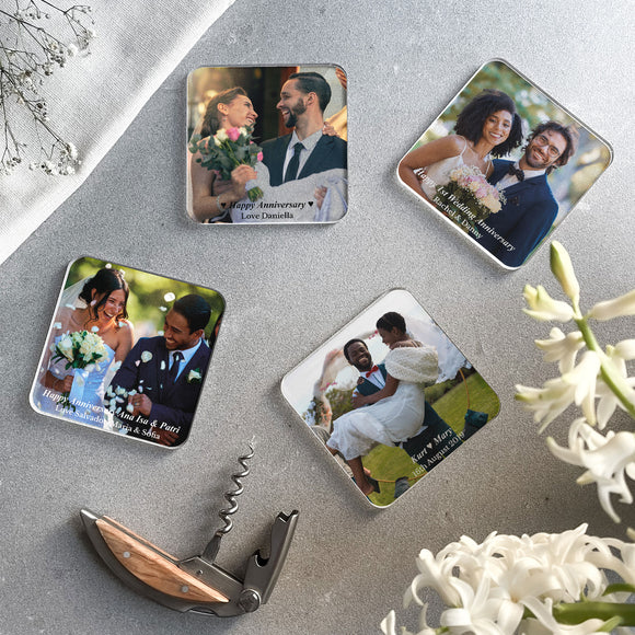 Personalised Wedding Photo Printed Picture Acrylic Coaster