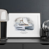 Bespoke Personalised Watercolour Print Of Your Boat