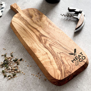 Your Own Logo Engraved Olive Wood 37cm x 14cm Chopping/Cheese Board