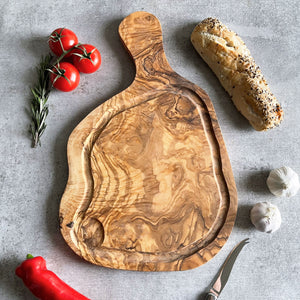 Rustic Olive Wood Chopping Board with Jus Groove