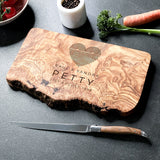 Personalised Rustic Wooden Cutting Board Gift