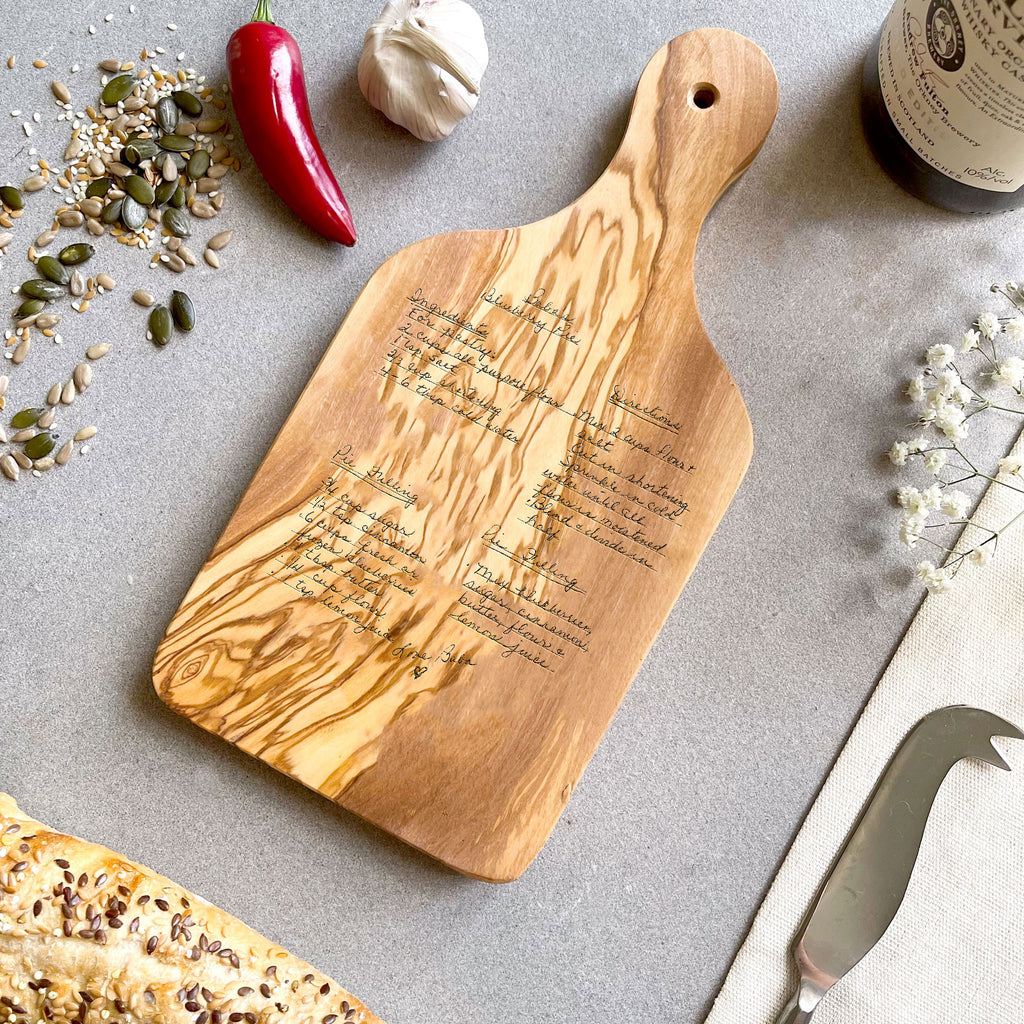Engraved Handwritten Family Recipe Board