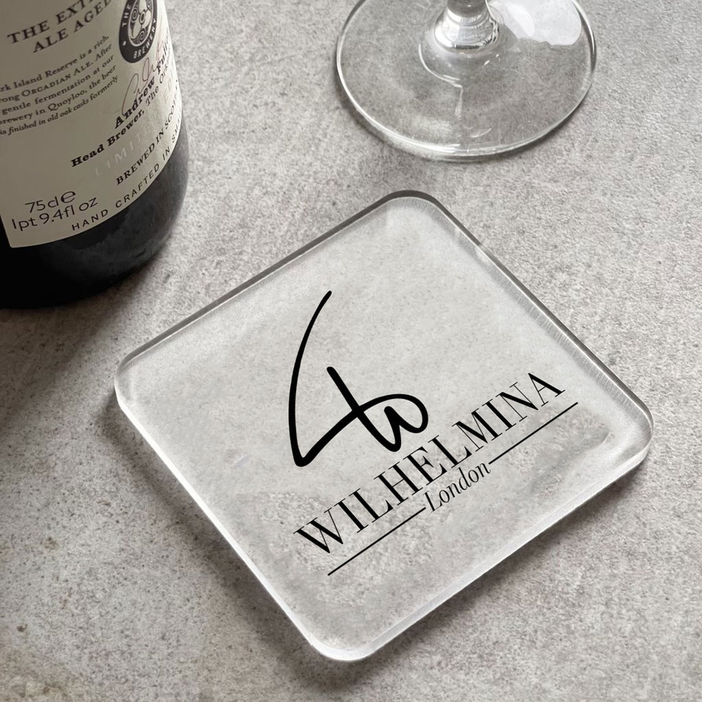 Your Own Logo Branded Acrylic Drinks Coaster