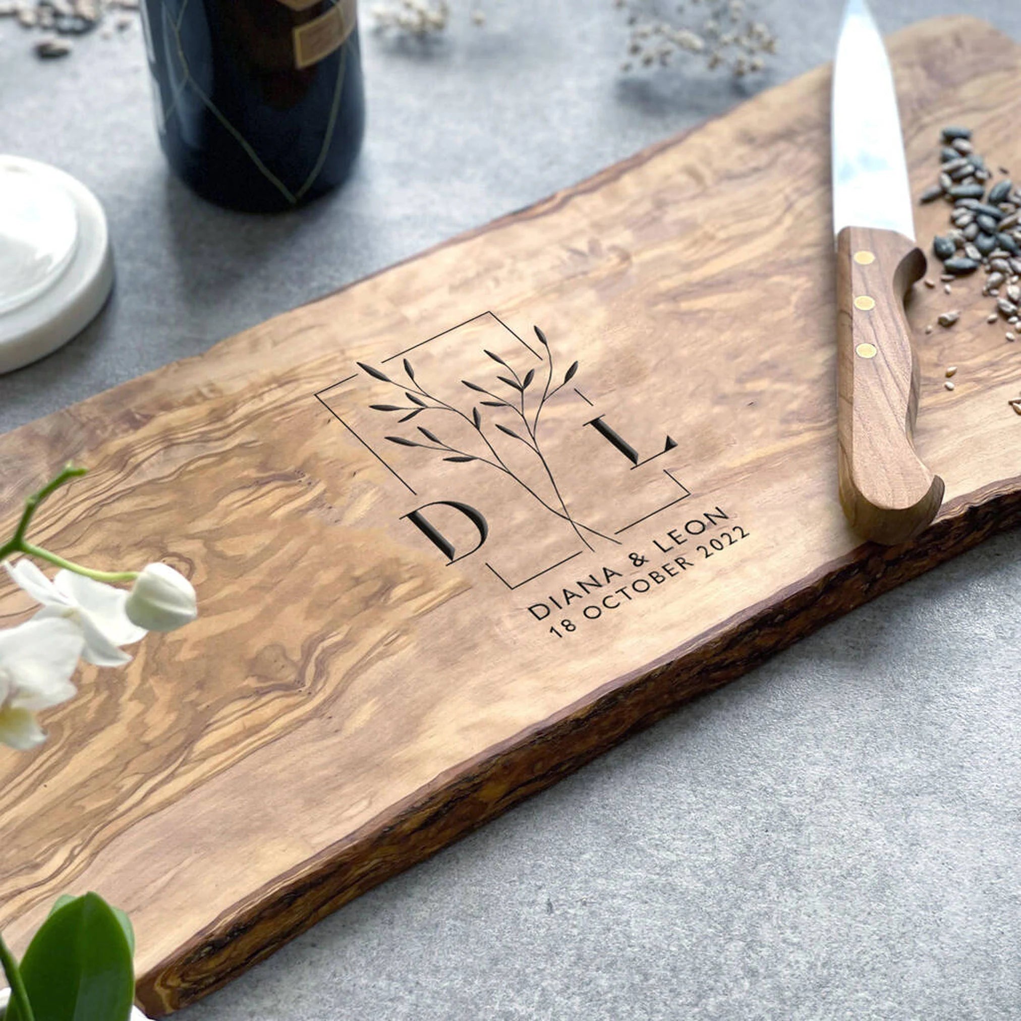 Personalised Live Edge Custom Cheeseboard Gift