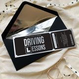 Personalised Gold And Silver Driving Lesson Surprise Voucher