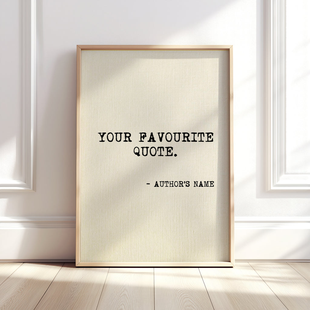 Personalised Quote Print on Textured Linen Paper