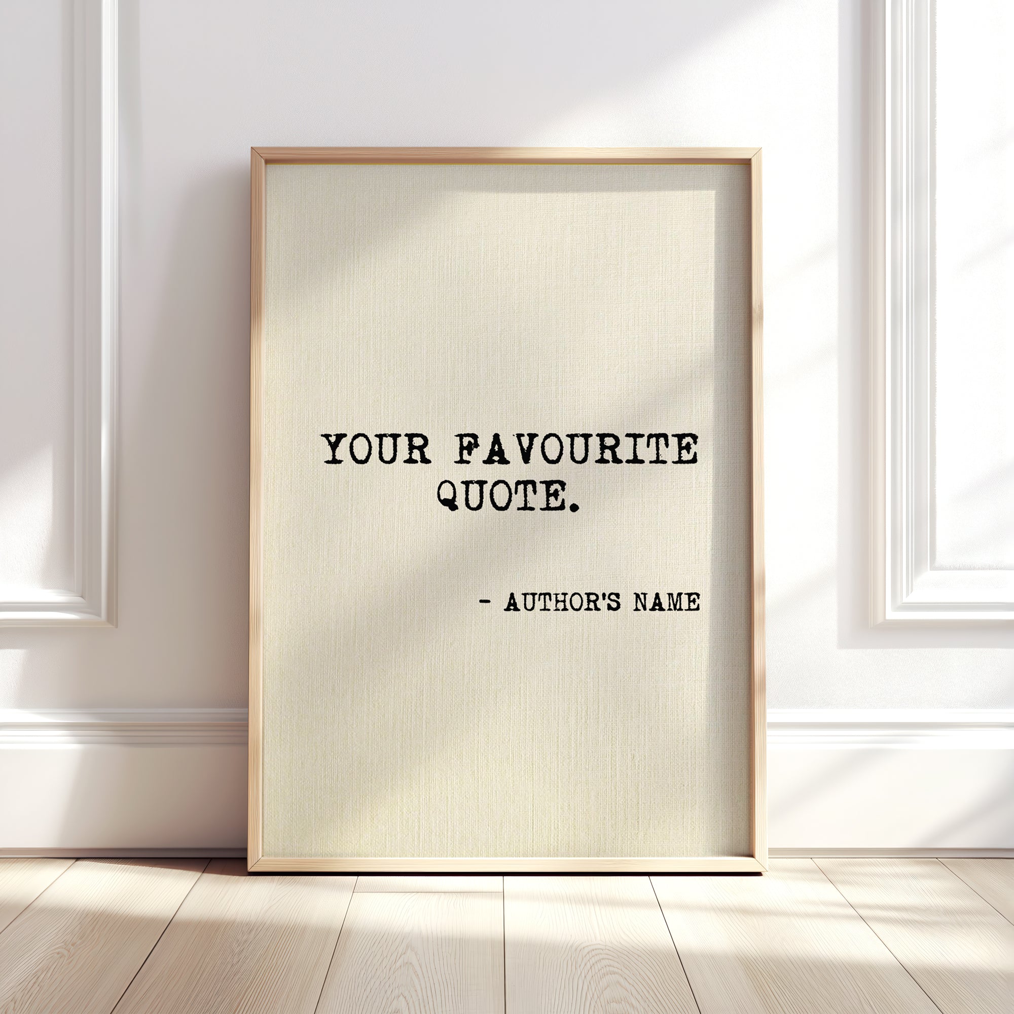 Personalised Quote Print on Textured Linen Paper