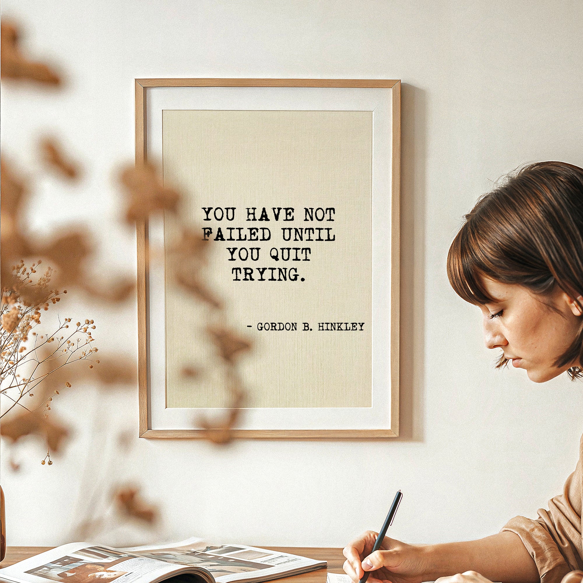 Personalised Quote Print on Textured Linen Paper