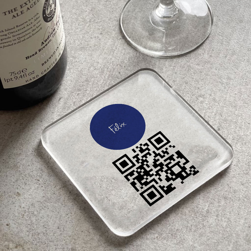 Your Own Logo Wifi QR Code Acrylic Coaster