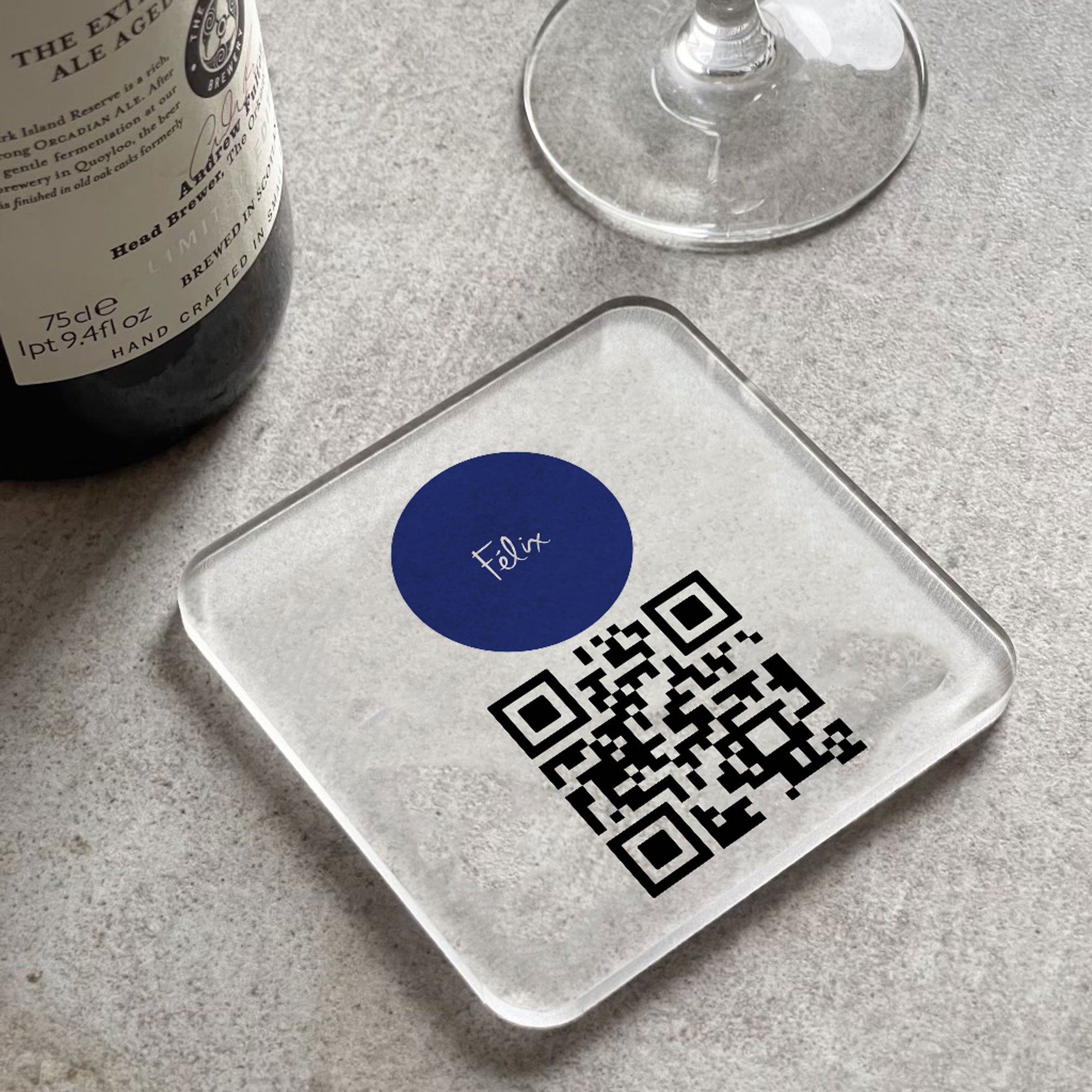 Your Own Logo Wifi QR Code Acrylic Coaster