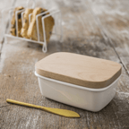 Enamel Scandi Butter Dish - Warm White