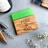 Personalised Premium Italian Olive Wood Drinks Coaster