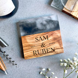 Personalised Premium Italian Olive Wood Drinks Coaster