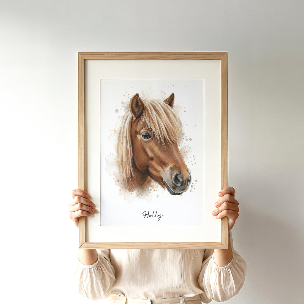 Personalised Watercolour Horse, Dog or any Pet Portrait Print