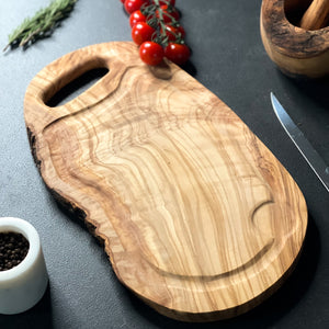 Olive Wood Handled Chopping Board With Jus Groove