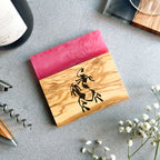 Your Own Logo Engraved Purple Resin & Italian Olive Wood Coaster