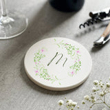 Personalised Floral Wreath Ceramic Coaster